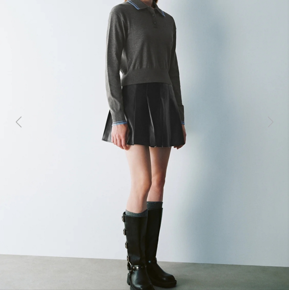 NWT URBAN REVIVO FAUX LEATHER A LINE SKIRT - Picture 2 of 10